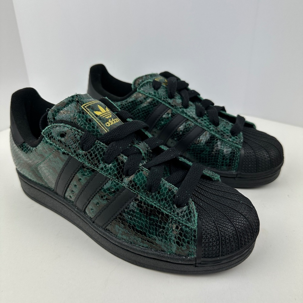 Adidas Superstar II W Green Snakeskin Black Shell Toe Womens Sneakers Size 7